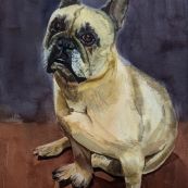 50 ~ Laurie Stolmaker ~ Frenchie Love ~ Watercolor